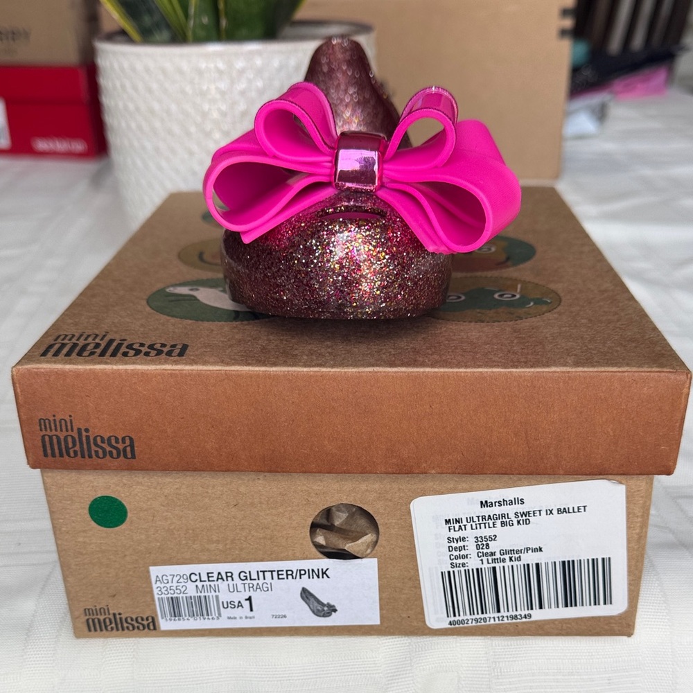 Mini Melissa Glitter Pink Dress Shoes
